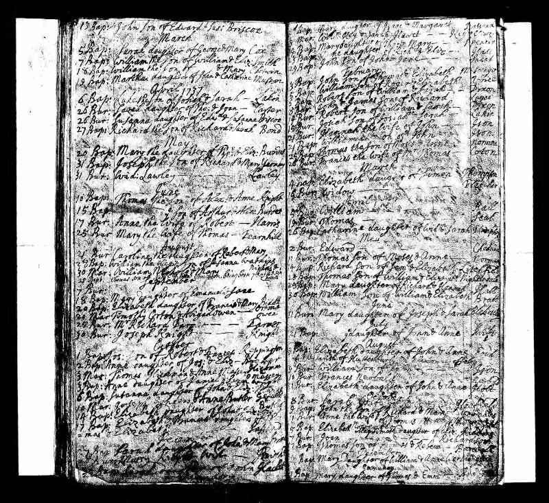 Reppington (Joseph) 1737 Baptism Record